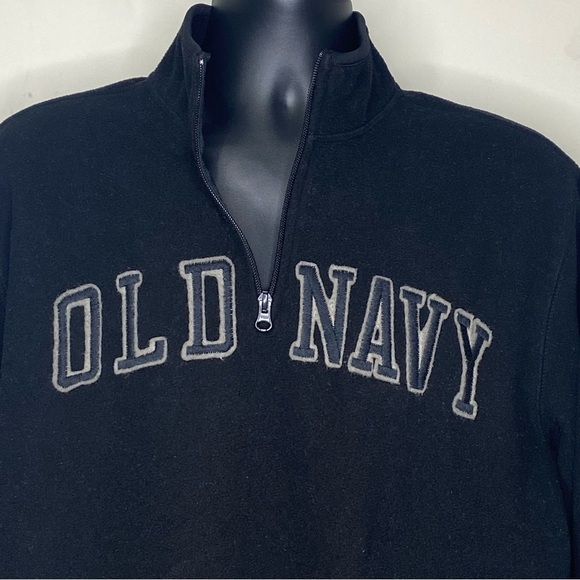Old Navy Women’s Fleece Pullover Jacket L Black Gray 1/4 Zip Collar Long Sleeves - Picture 3 of 12